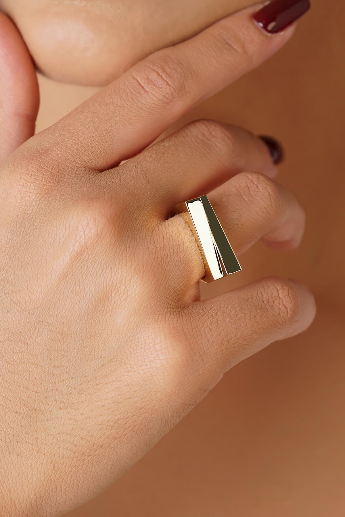 14K Gold Criss-Cross X-Ring