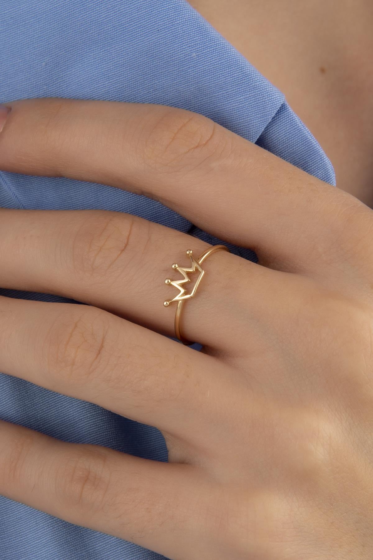 14K Gold Crown Ring