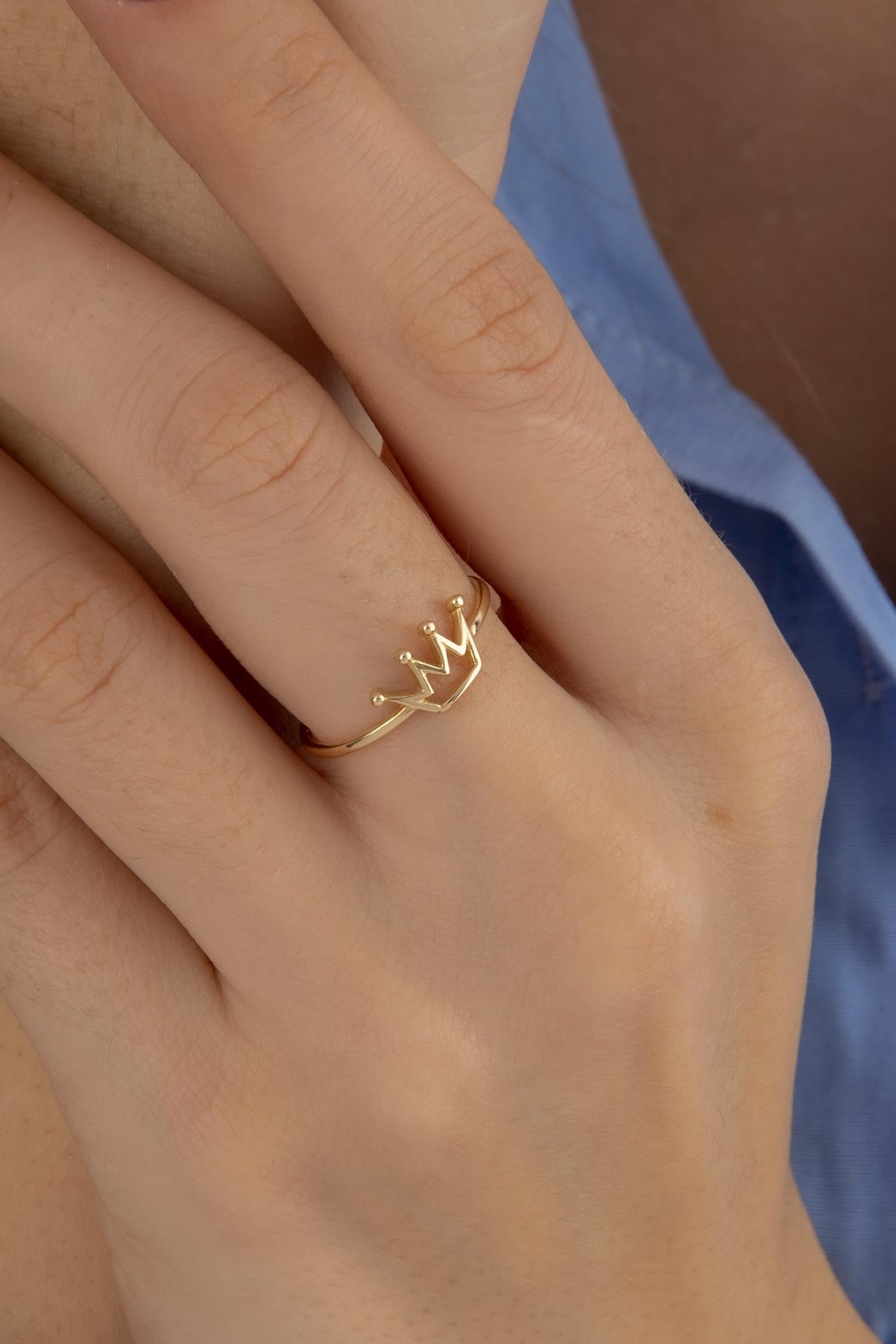 14K Gold Crown Ring