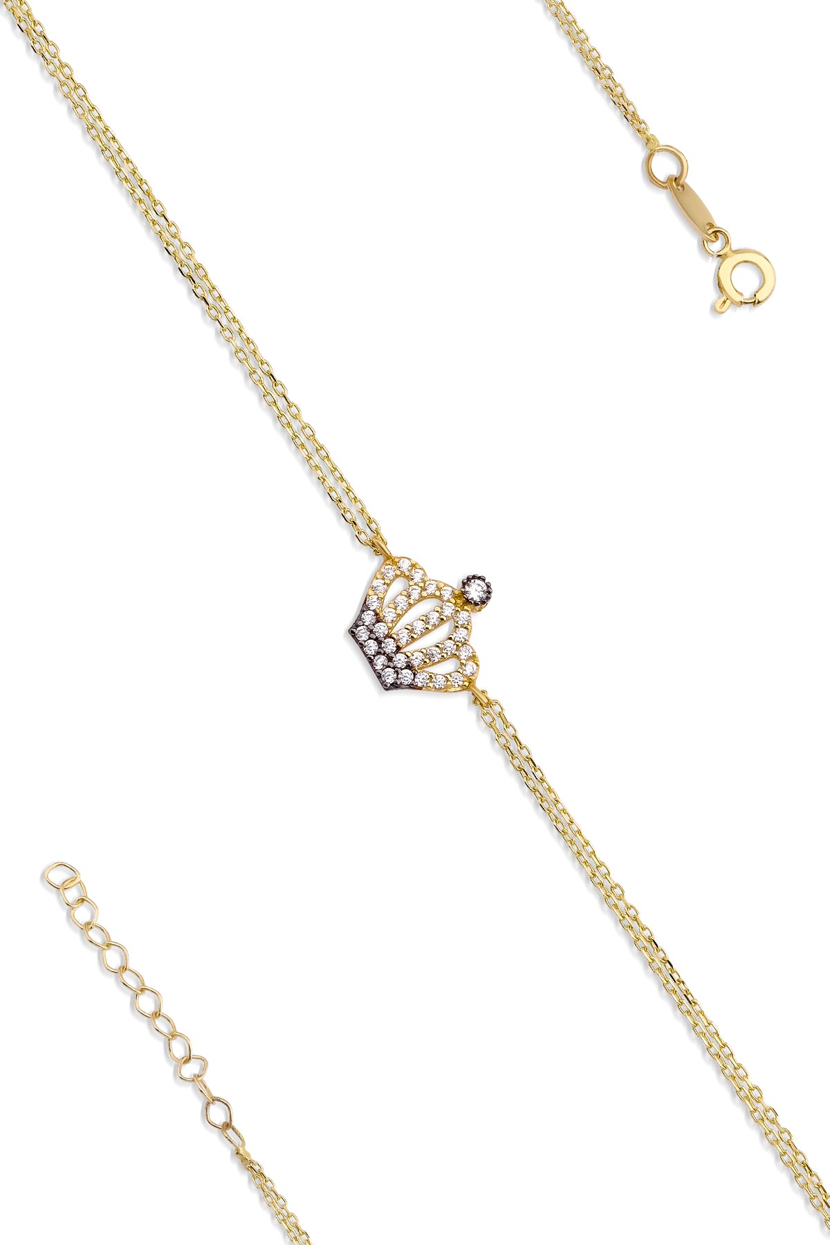 14K Gold Crown Shape Bracelet