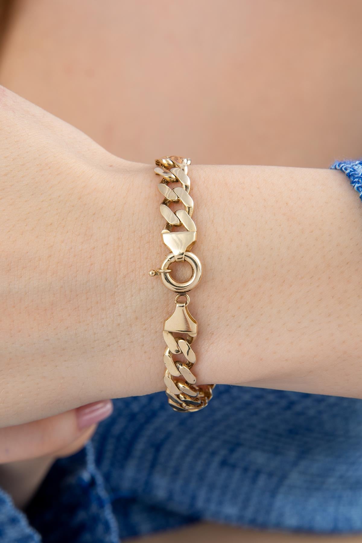 14K Gold Cuban İd Bracelet