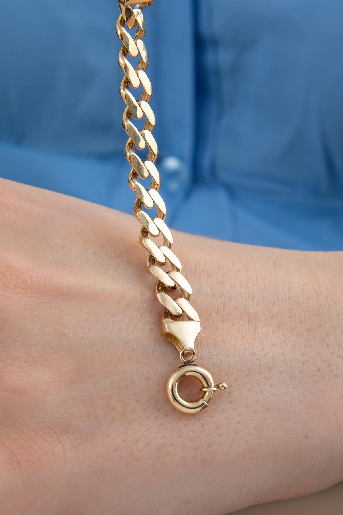 14K Gold Cuban İd Bracelet