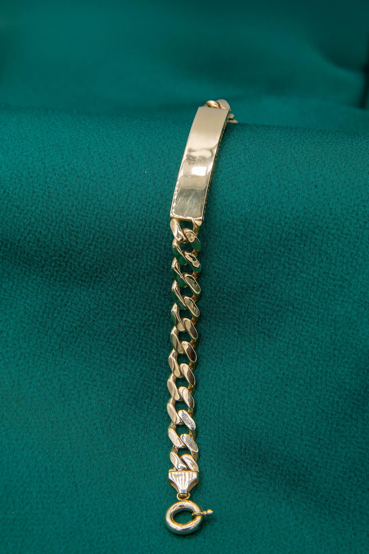 14K Gold Cuban İd Bracelet