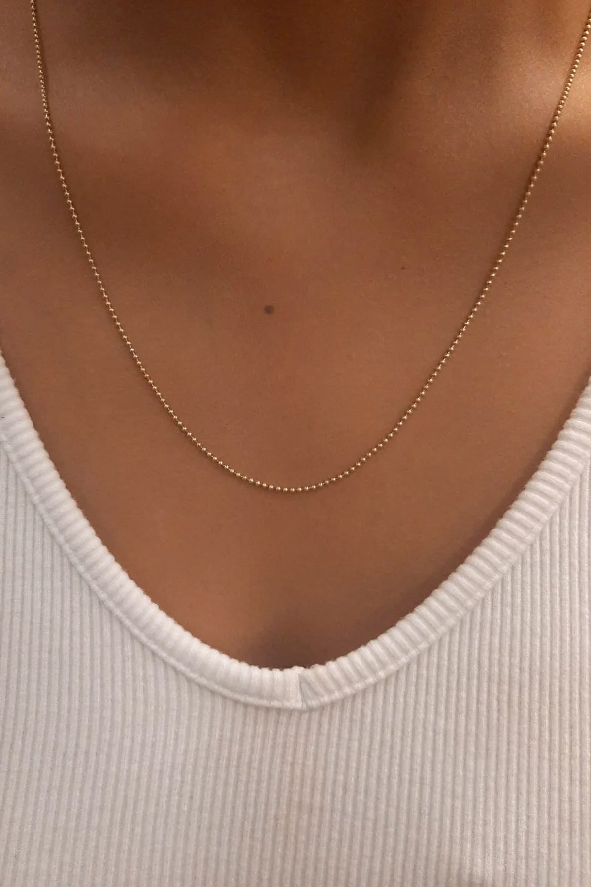 14K Gold Cube Ball Chain