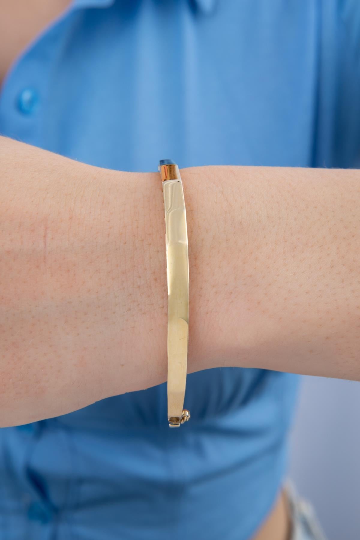 14K Gold Cube Bangle