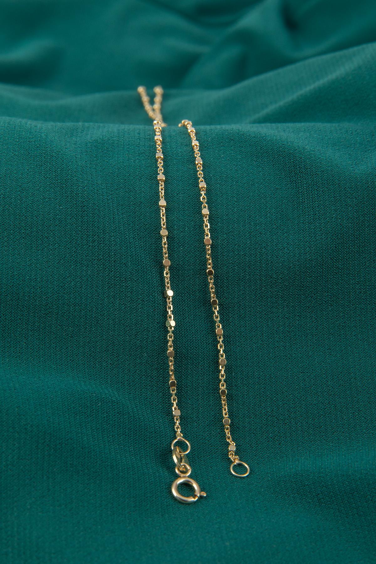 14K Gold  Cube Hand Chain