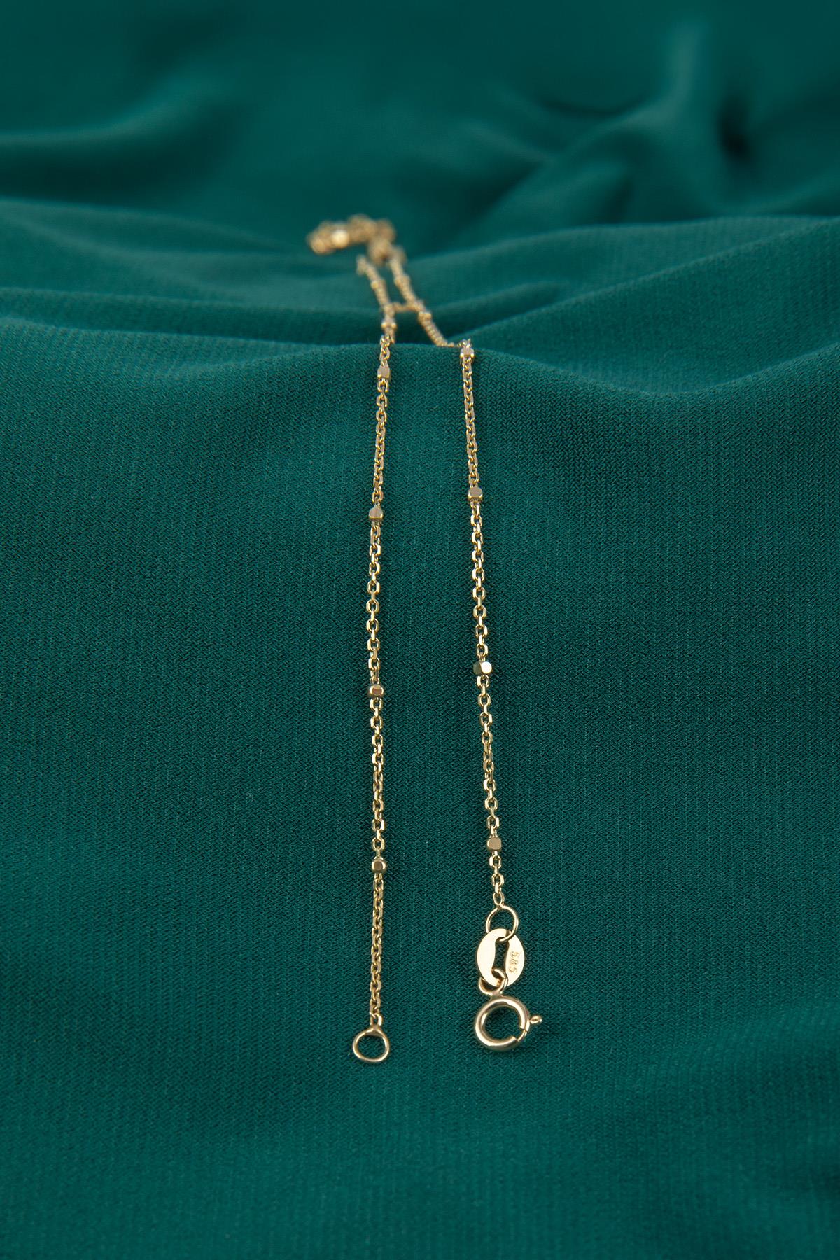 14K Gold Cube Hand Chain