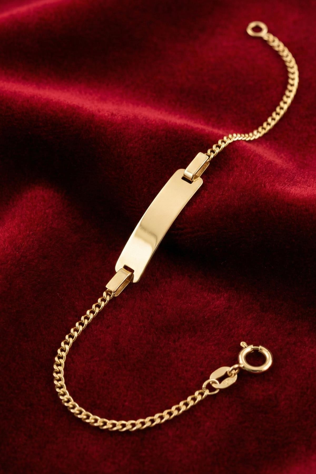 14K Gold Curb Chain Baby ID Bracelet