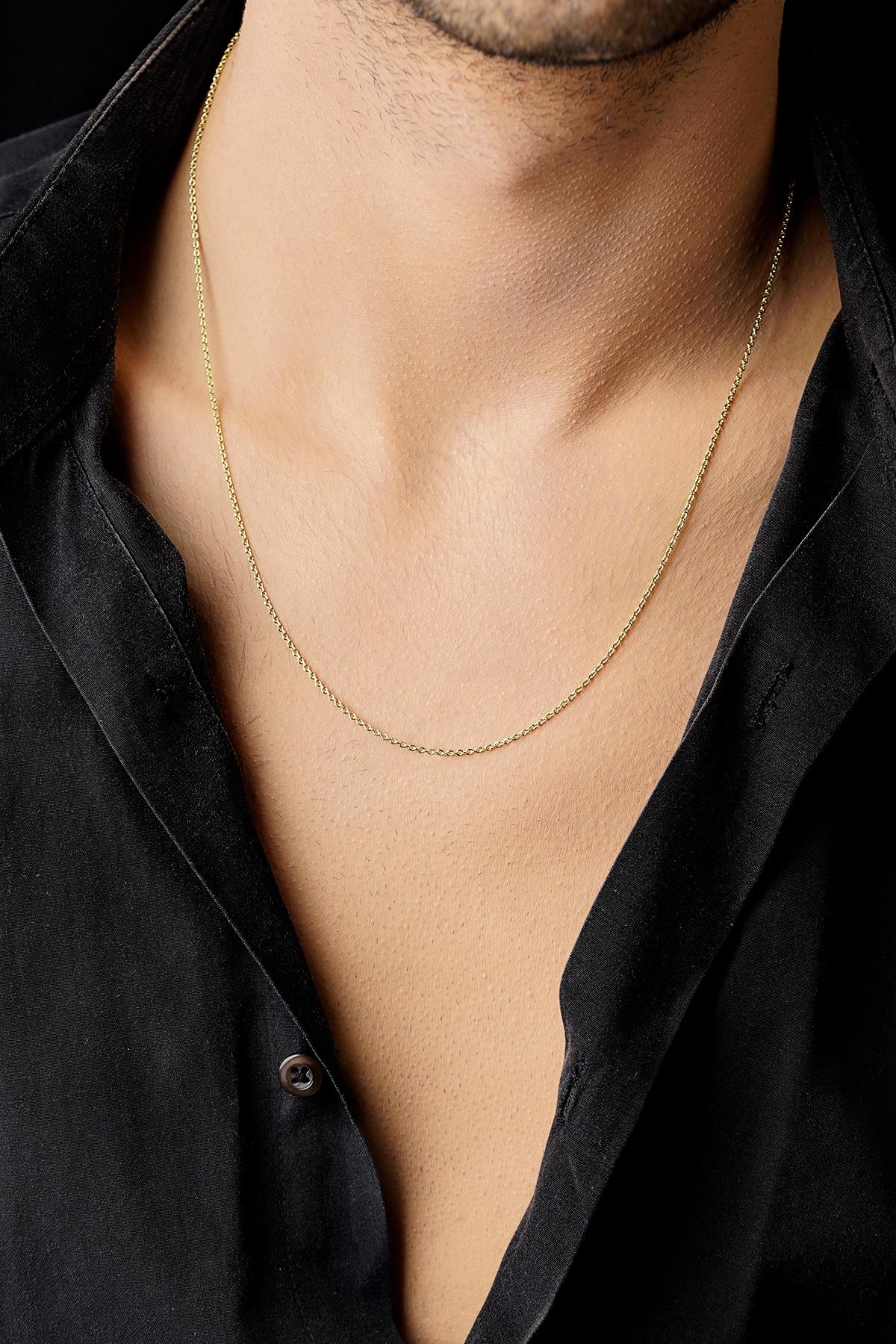 14K Gold Curb Chain Men’s Necklace