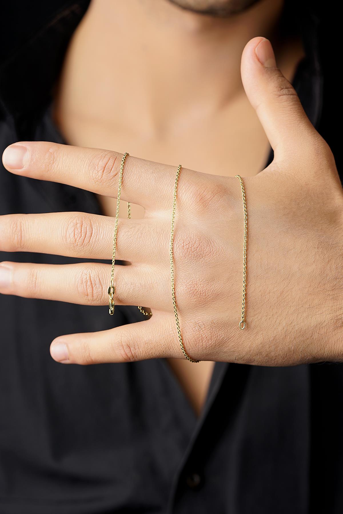 14K Solid Gold Curb Chain Men’s Necklace