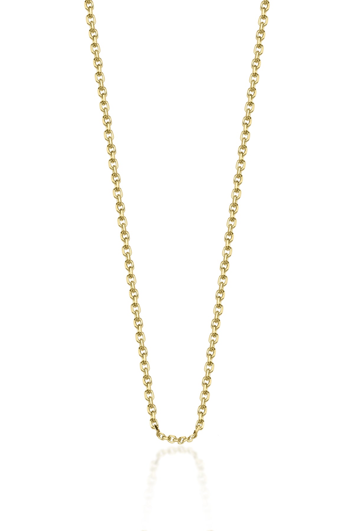 14K Gold Cut Solid Anchor Chain  0.039 inch