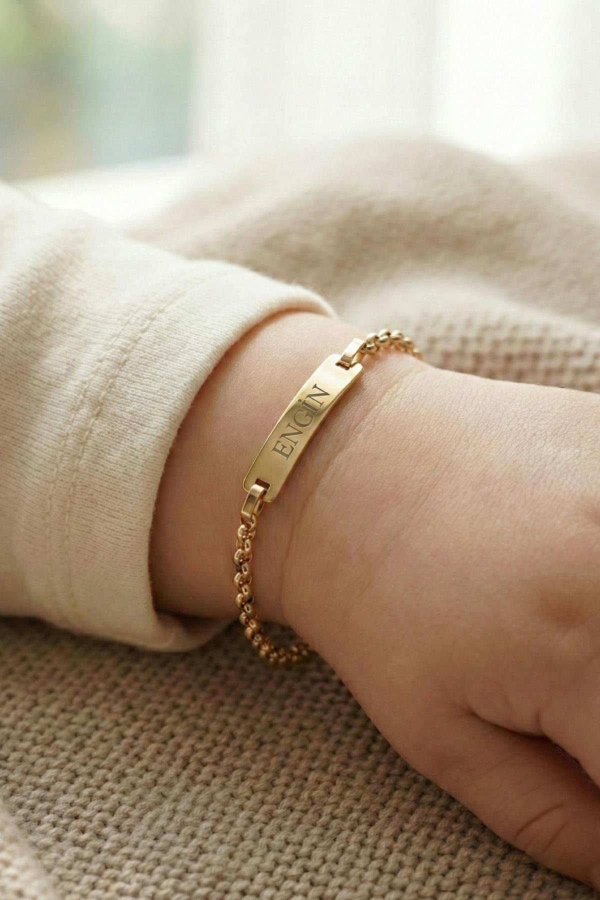 14K Gold D-Link Baby ID Bracelet