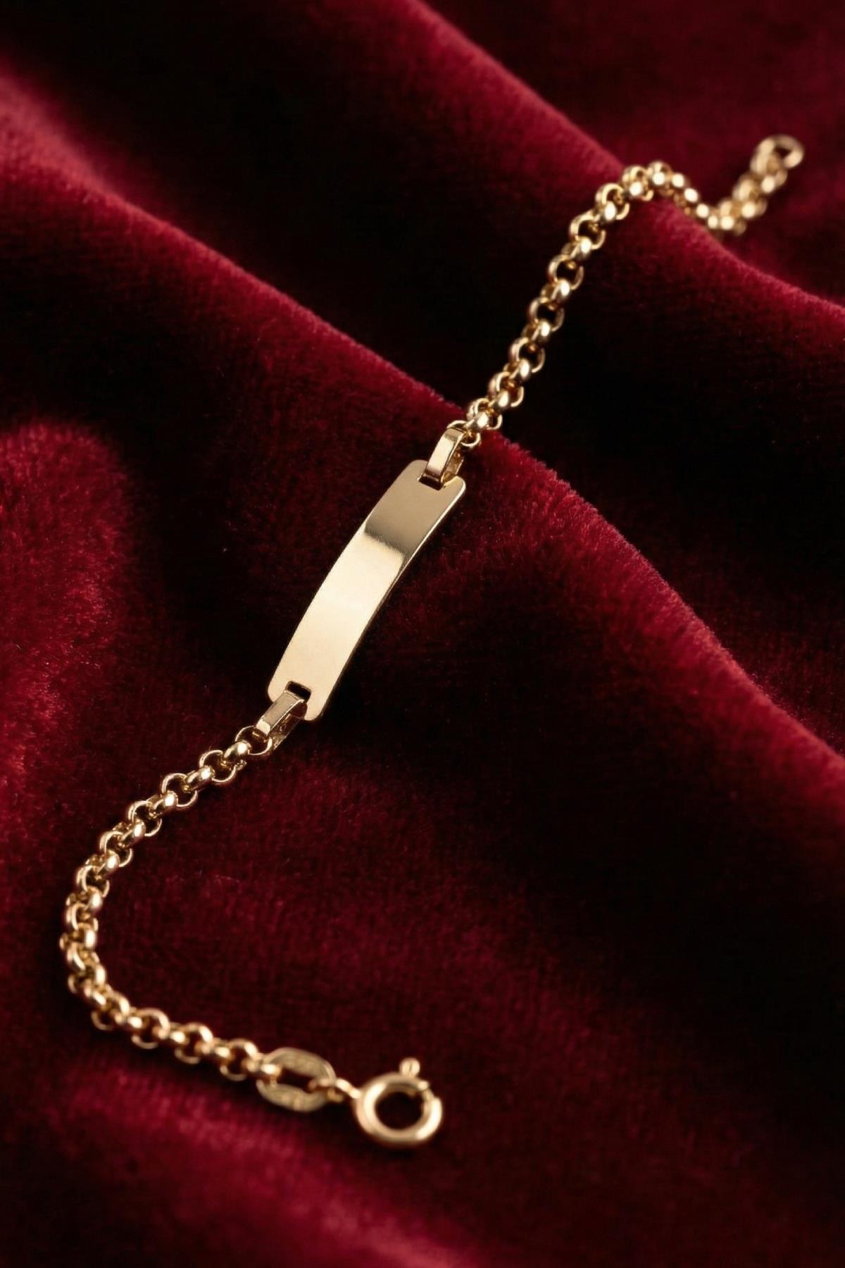 14K Gold D-Link Baby ID Bracelet