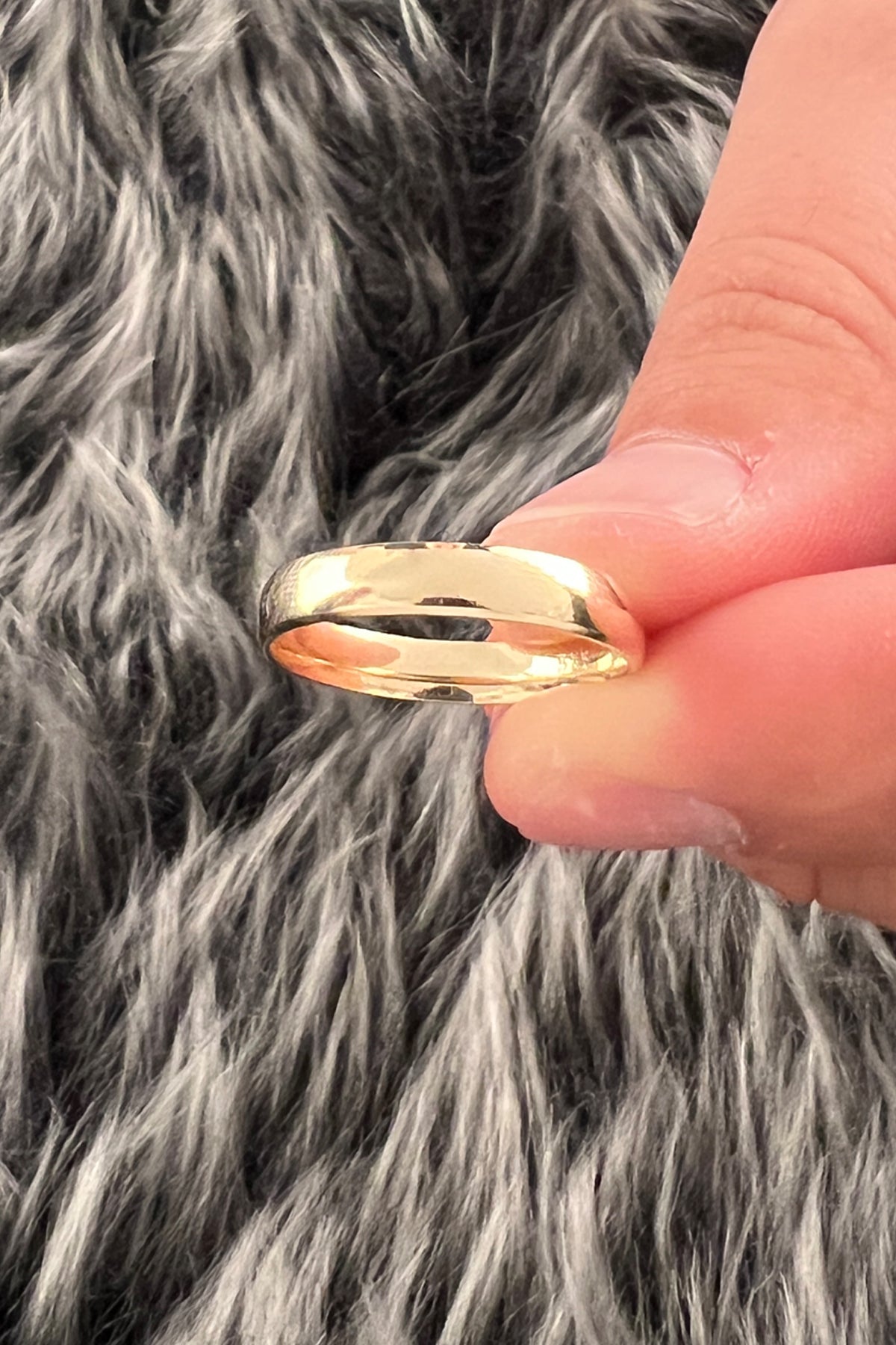 14K Gold D Shape Man Wedding Ring  0.157 inch