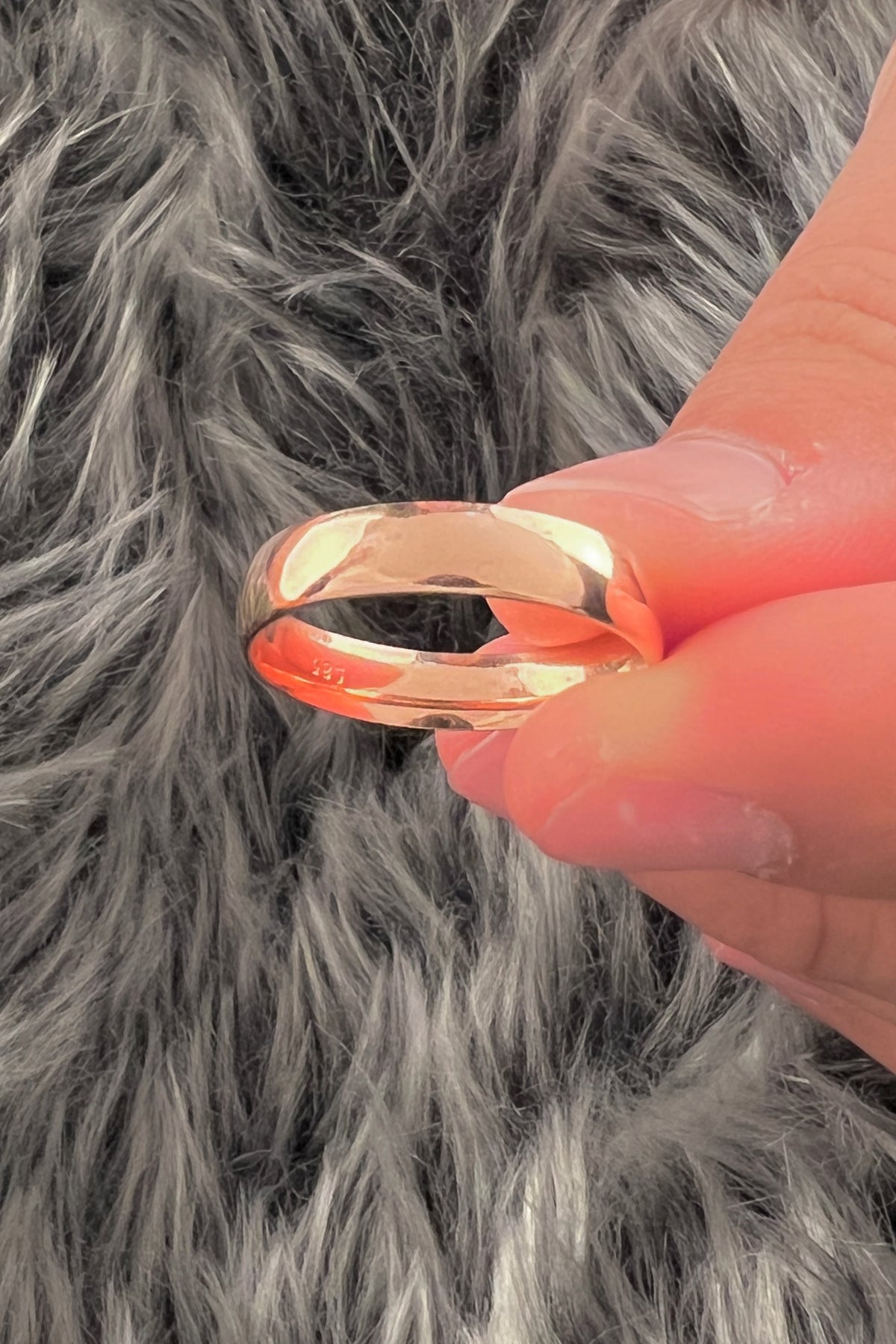 14K Gold D Shape Man Wedding Ring  0.196 inch