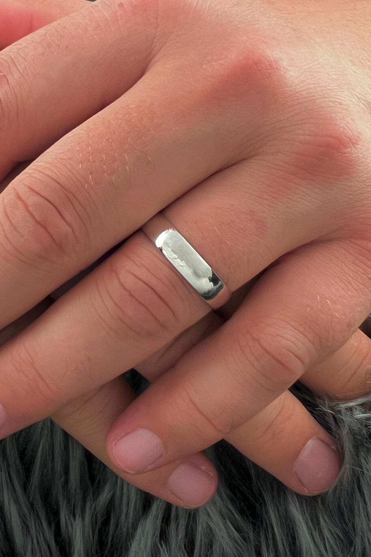 14K Gold D Shape Man Wedding Ring  0.196 inch