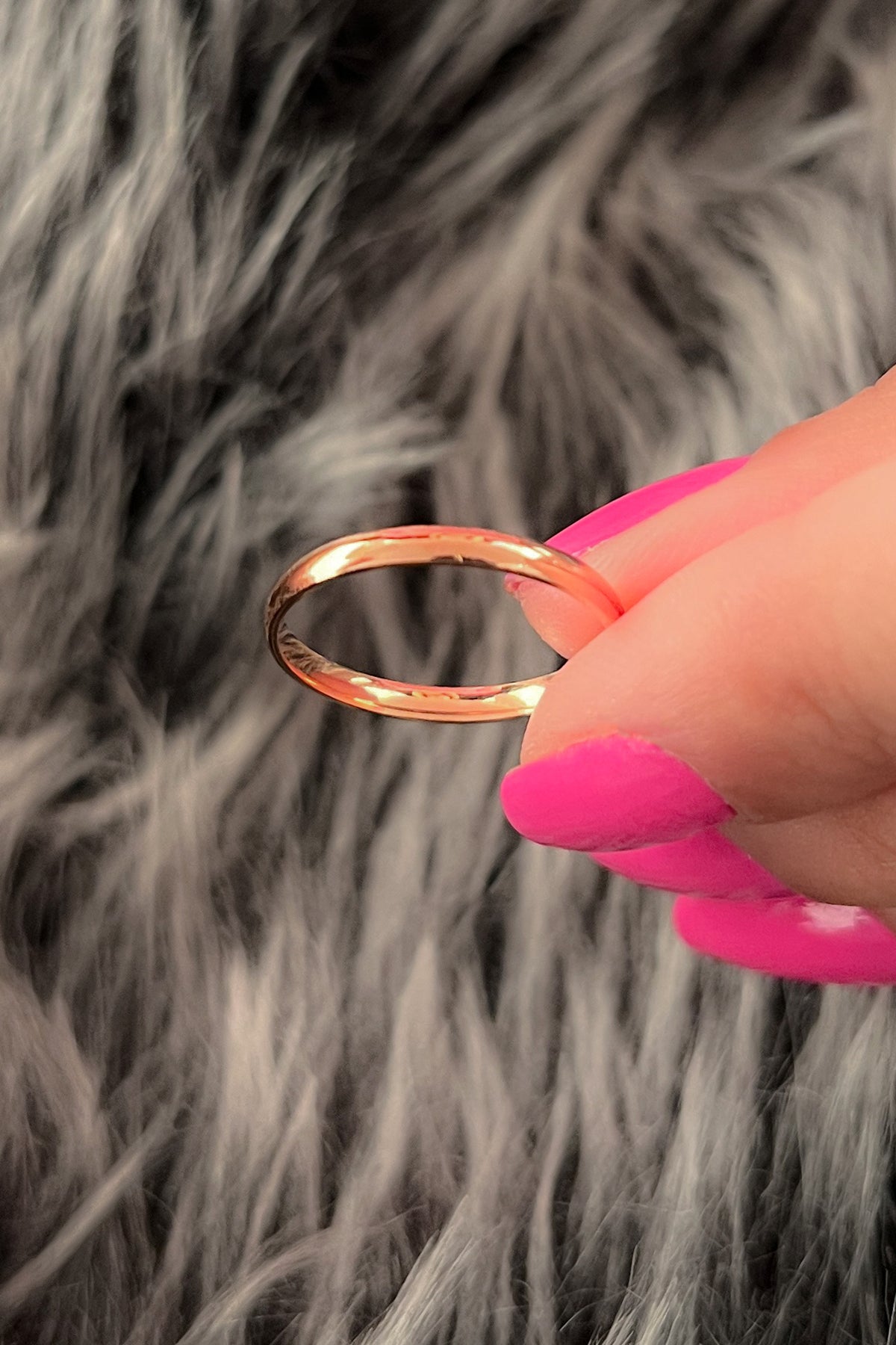 14K Gold D Shape Women Wedding Ring  0.078 inch