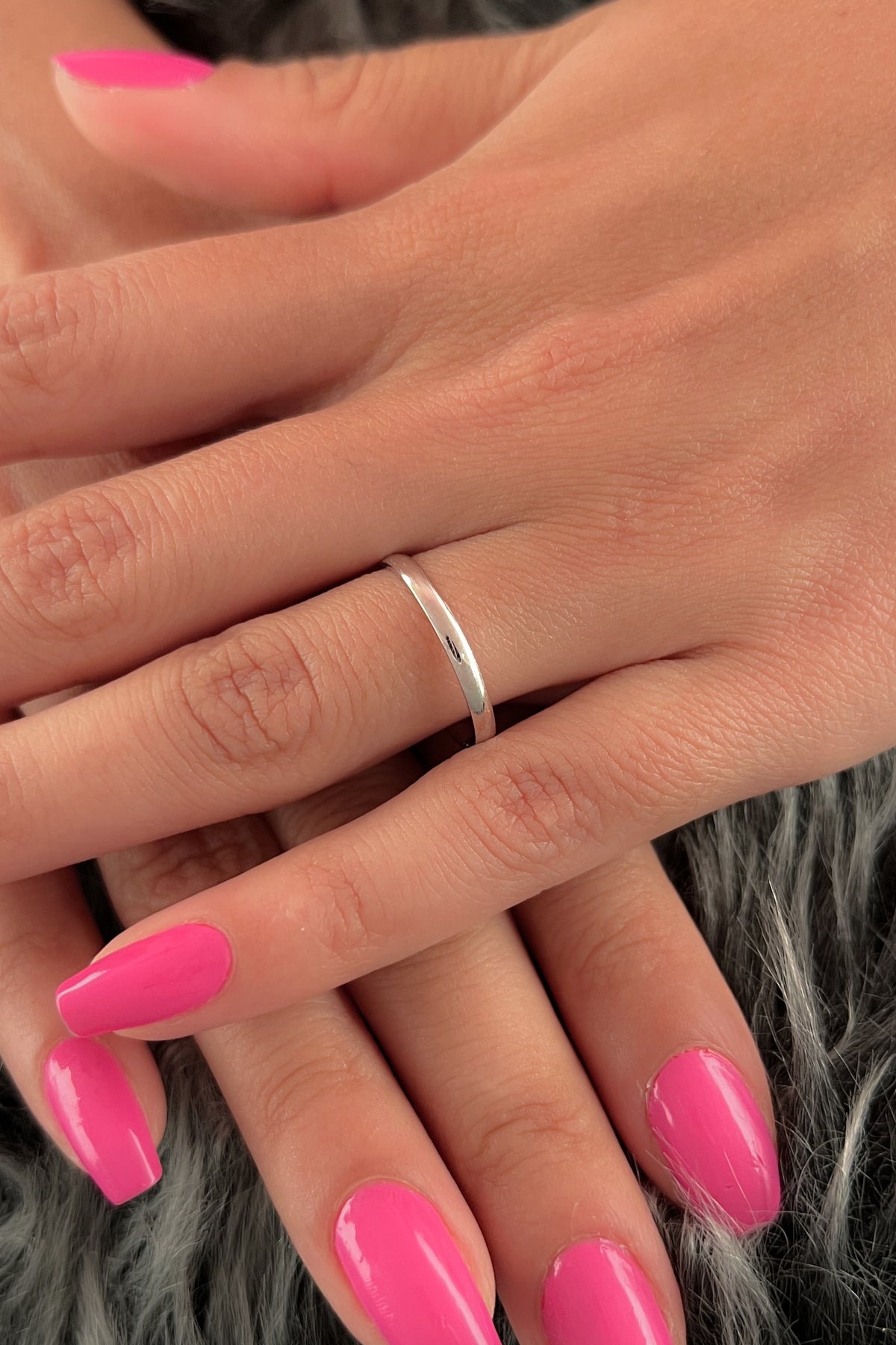 14K Gold D Shape Women Wedding Ring  0.078 inch