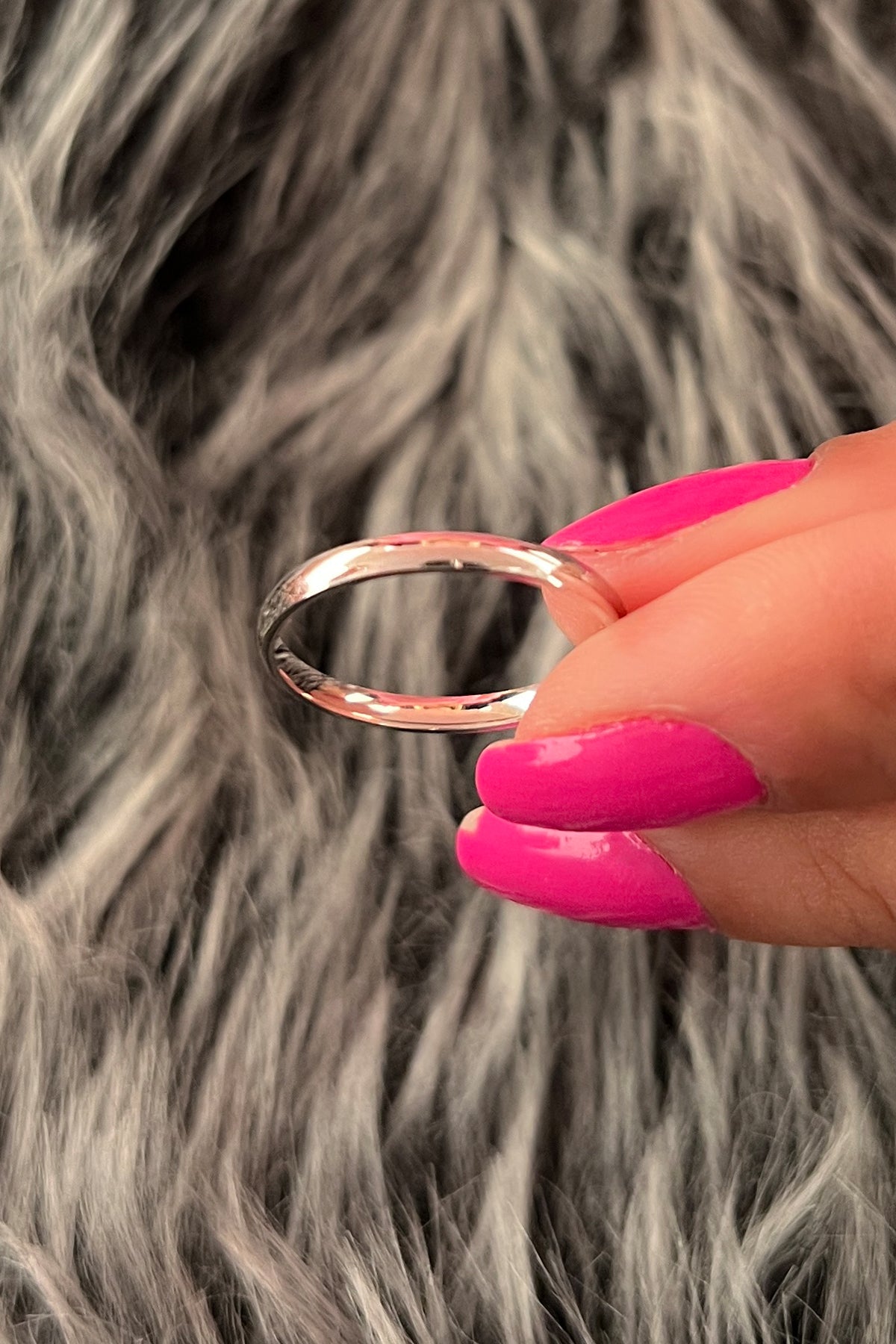 14K Gold D Shape Women Wedding Ring  0.078 inch