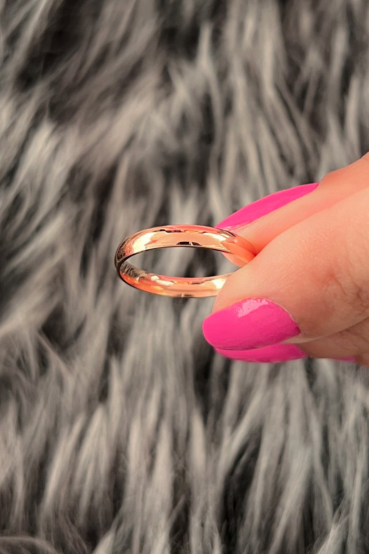 14K Gold D Shape Women Wedding Ring  0.118 inch