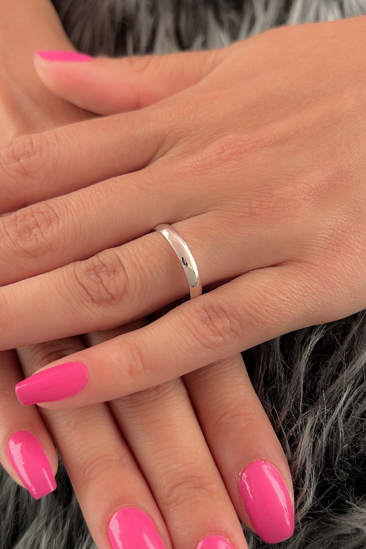 14K Gold D Shape Women Wedding Ring  0.118 inch