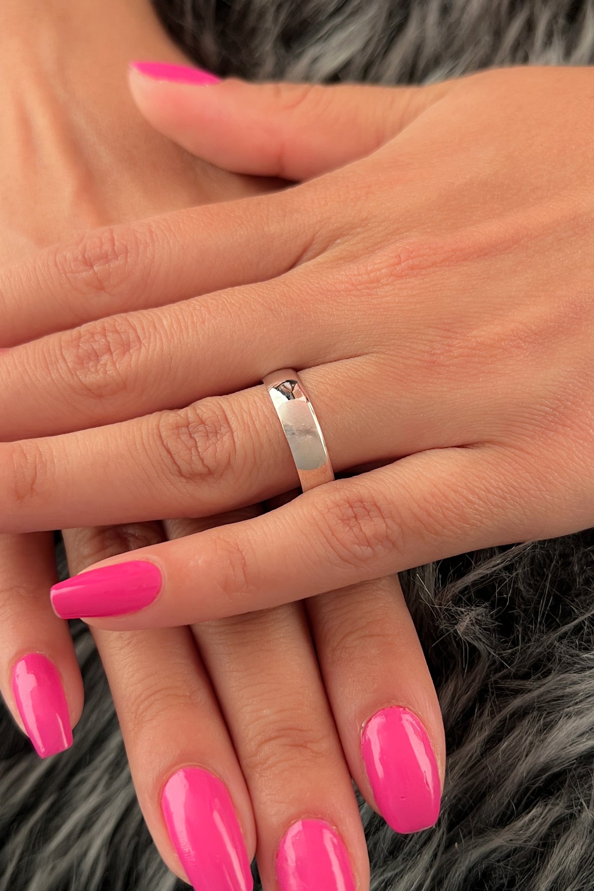 14K Gold D Shape Women Wedding Ring  0.196 inch