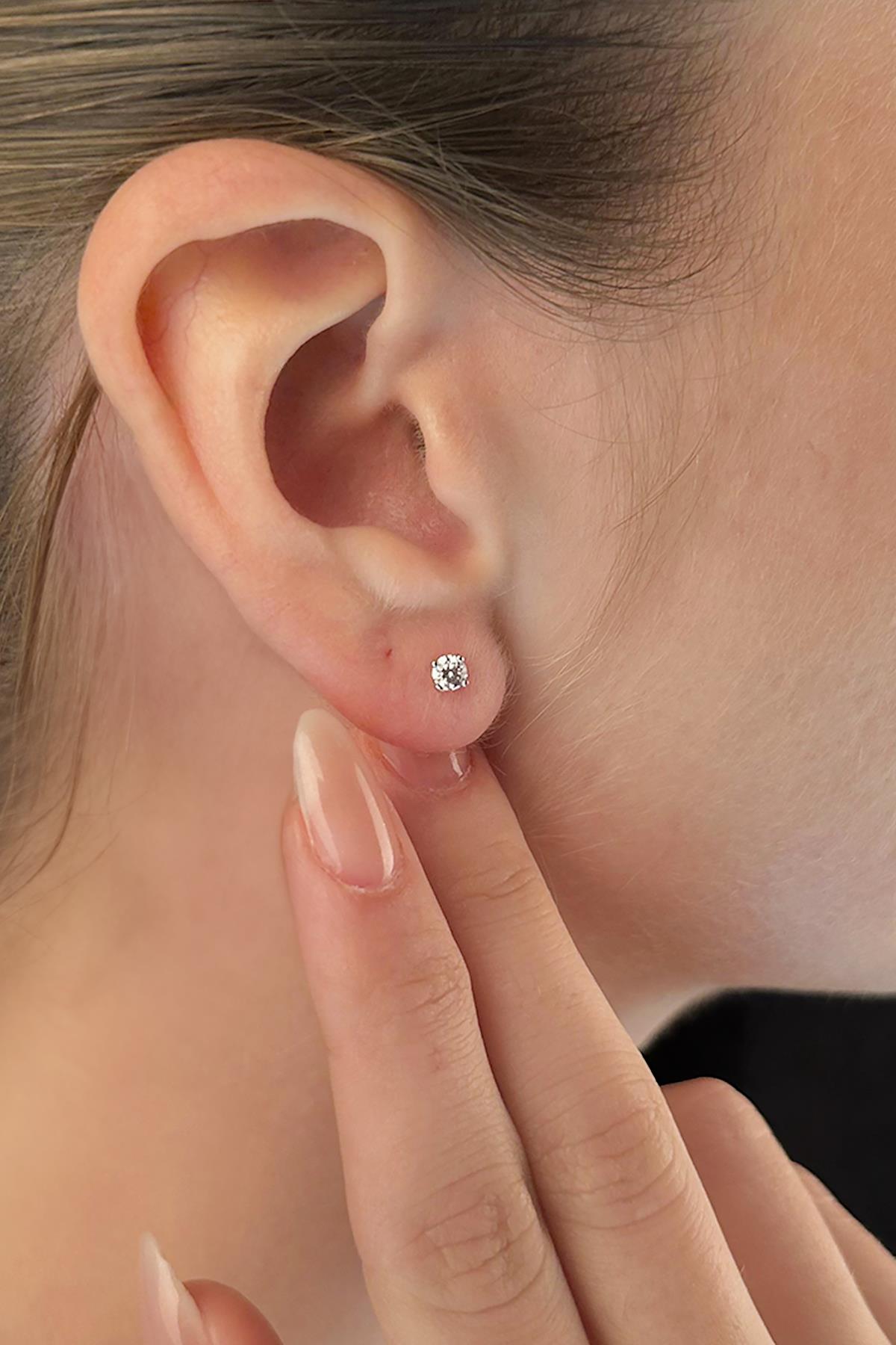 14K Gold Dainty Stud Earrings