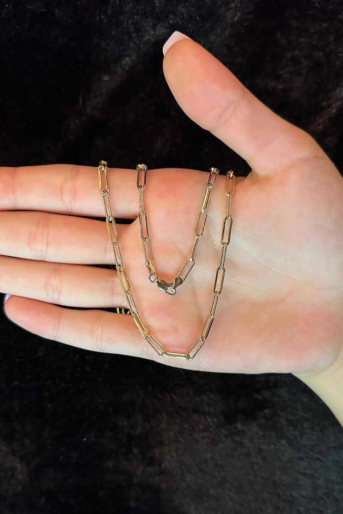 14K Gold Diamond Cut Paperclip Chain  0.149 inch