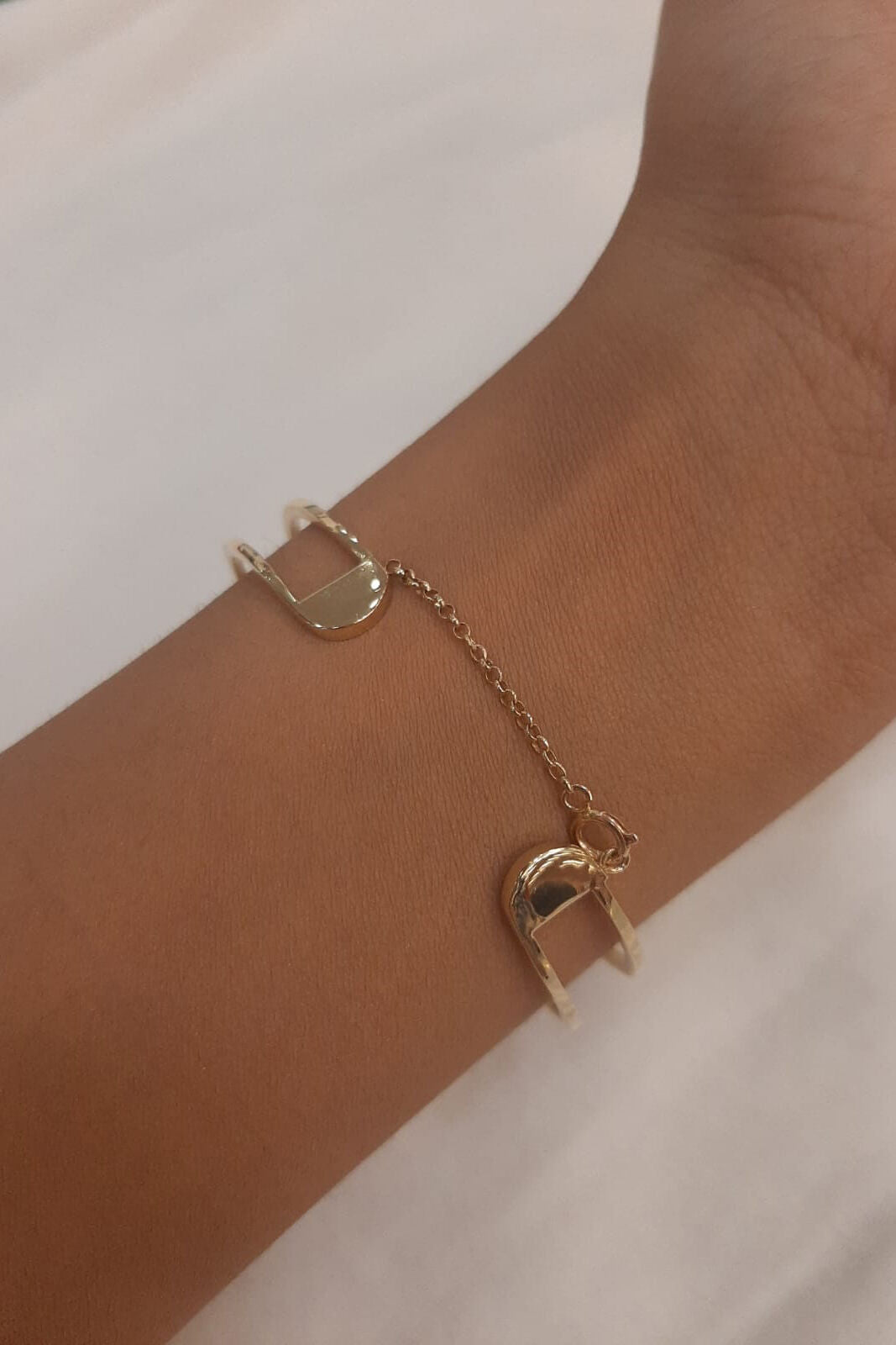 14K Gold Diamond Personalized Cuff Bracelet