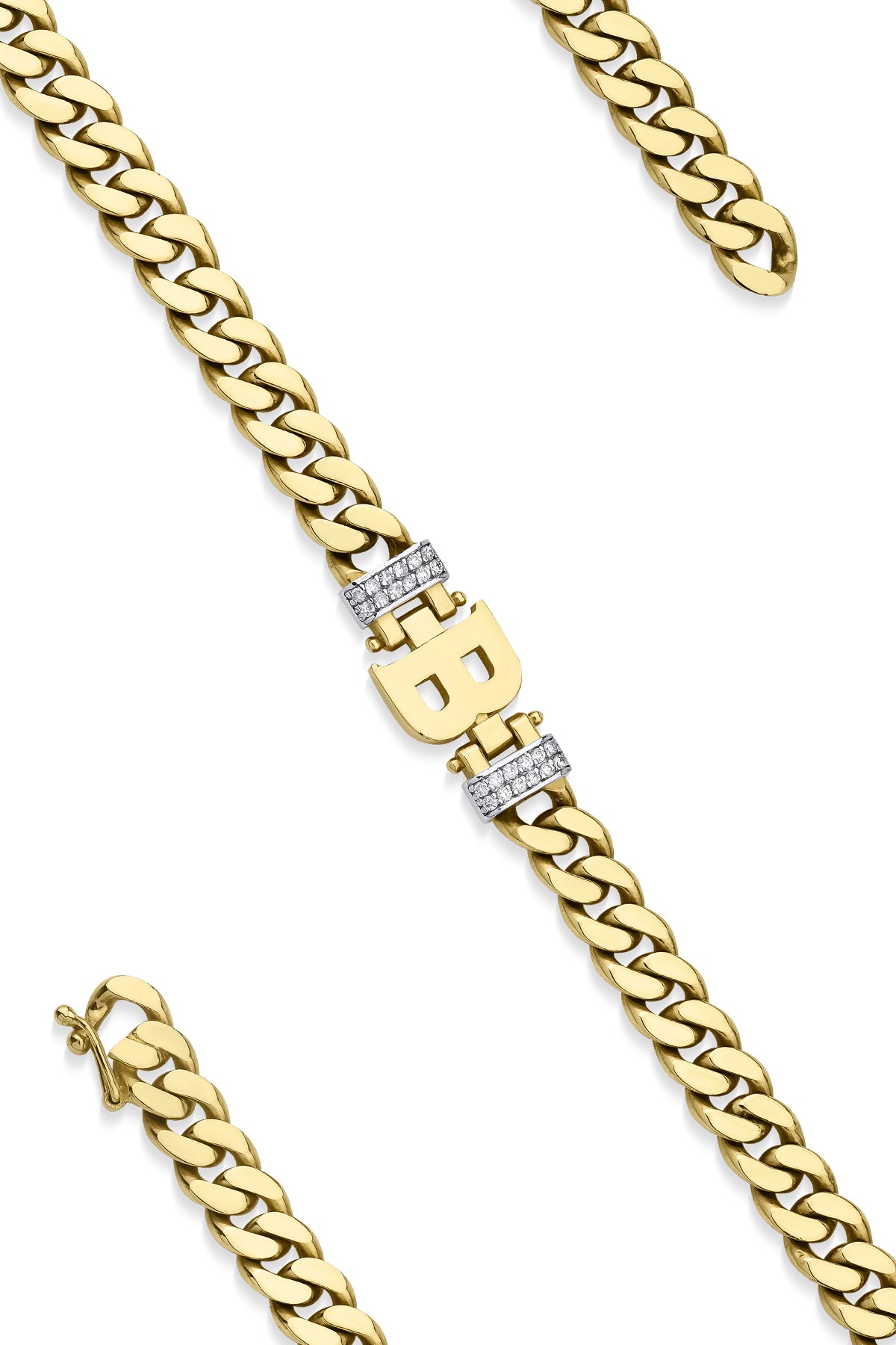 14K Gold Diamond Personalized Letter Bracelet