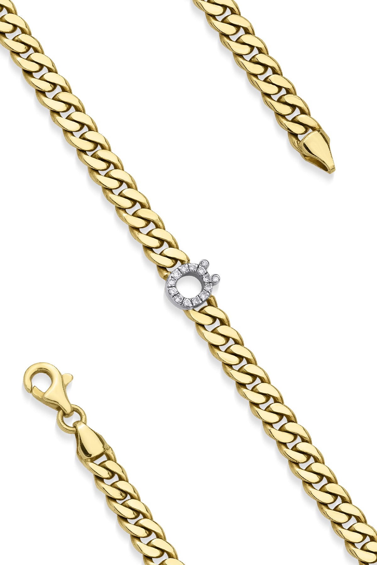 14K Gold Diamond Personalized Letter Bracelet