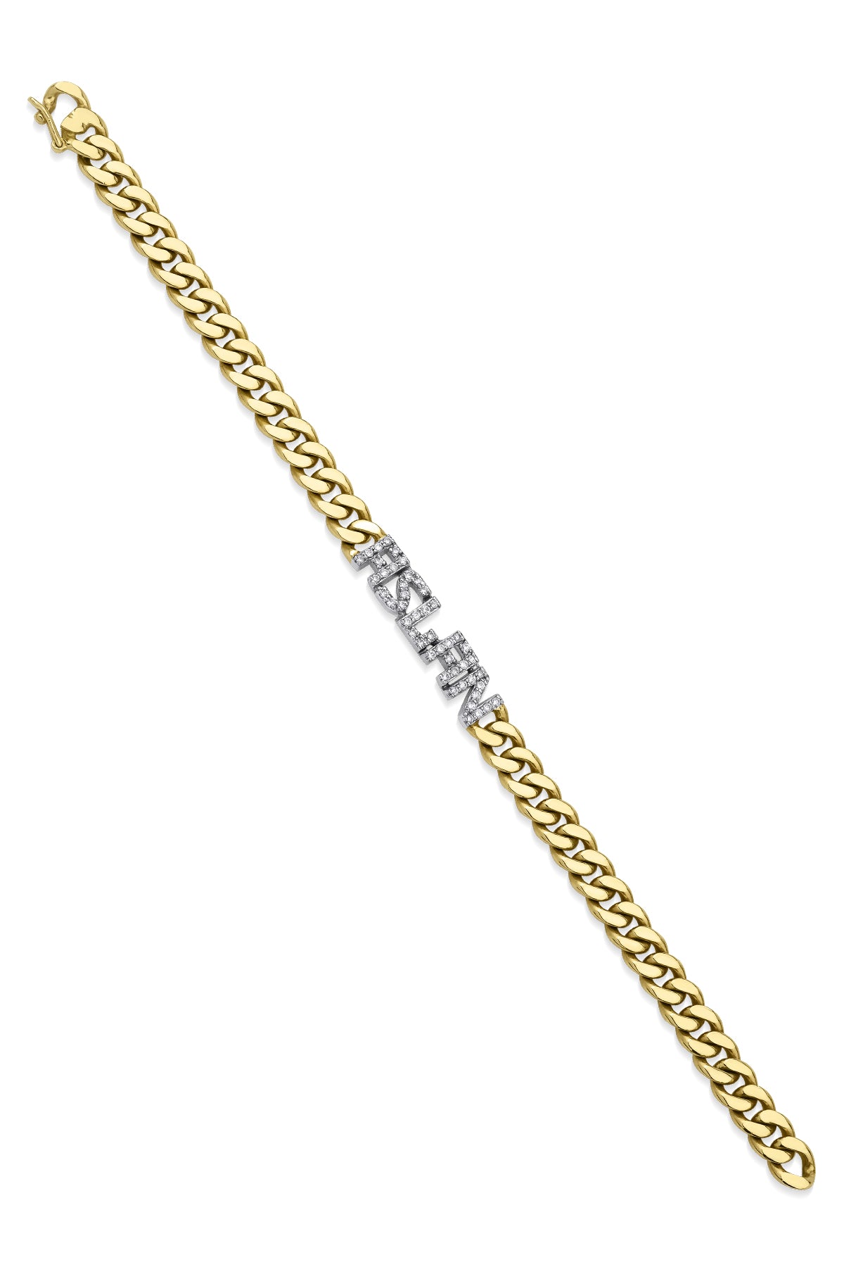 14K Gold Diamond Personalized Name Bracelet