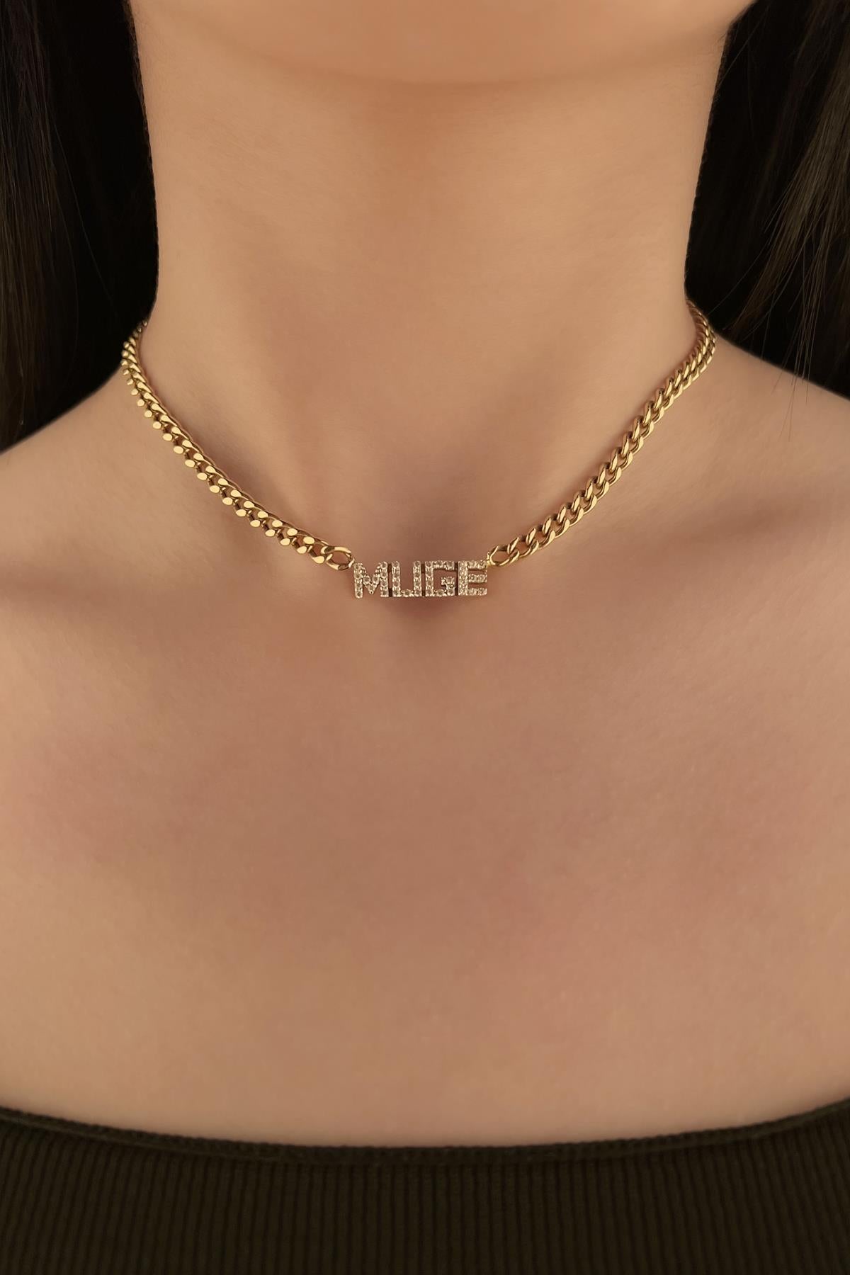 14K Gold Diamond Personalized Name Necklace