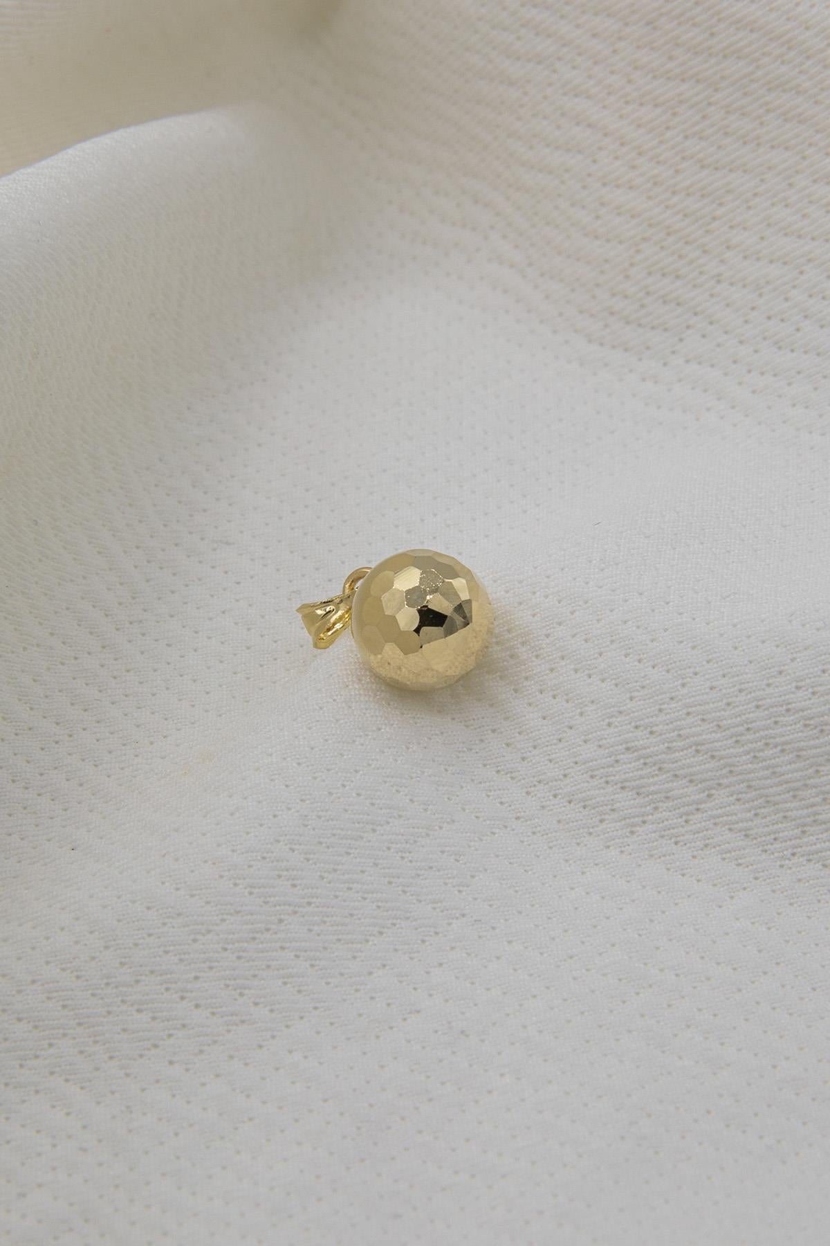 14K Solid Gold Disco Ball Charm ( Big )