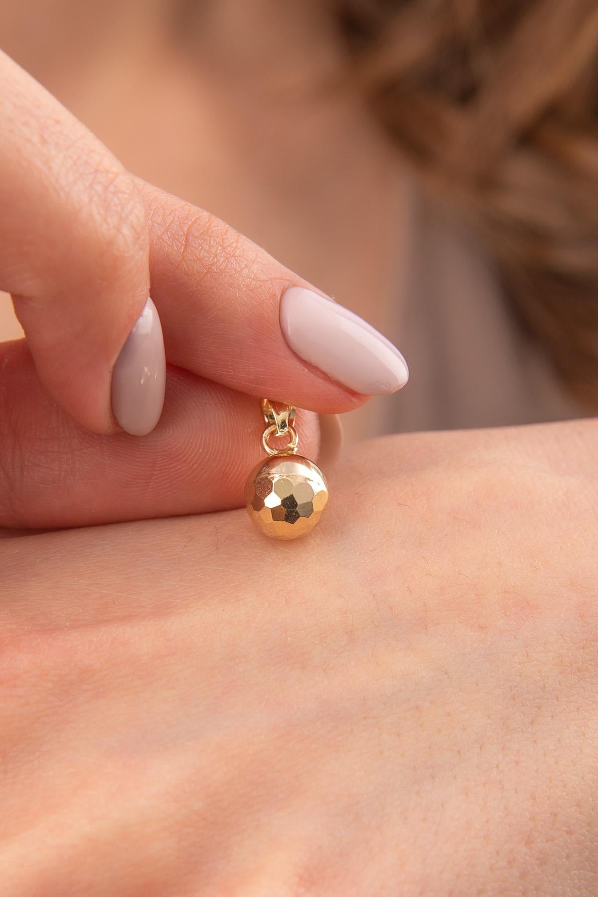 14K Gold Disco Ball Charm ( Medium )