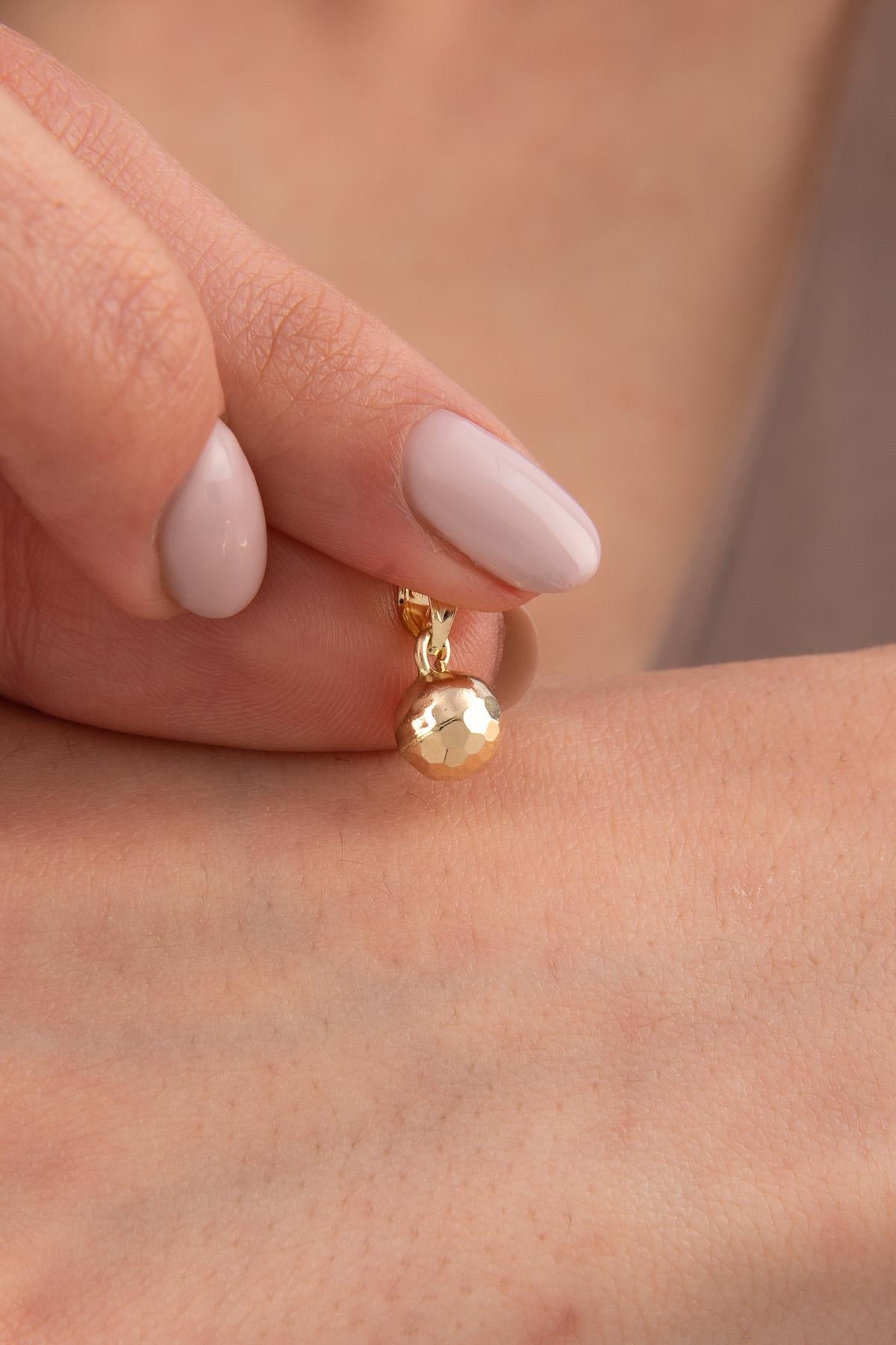 14K Gold Disco Ball Charm ( Medium )