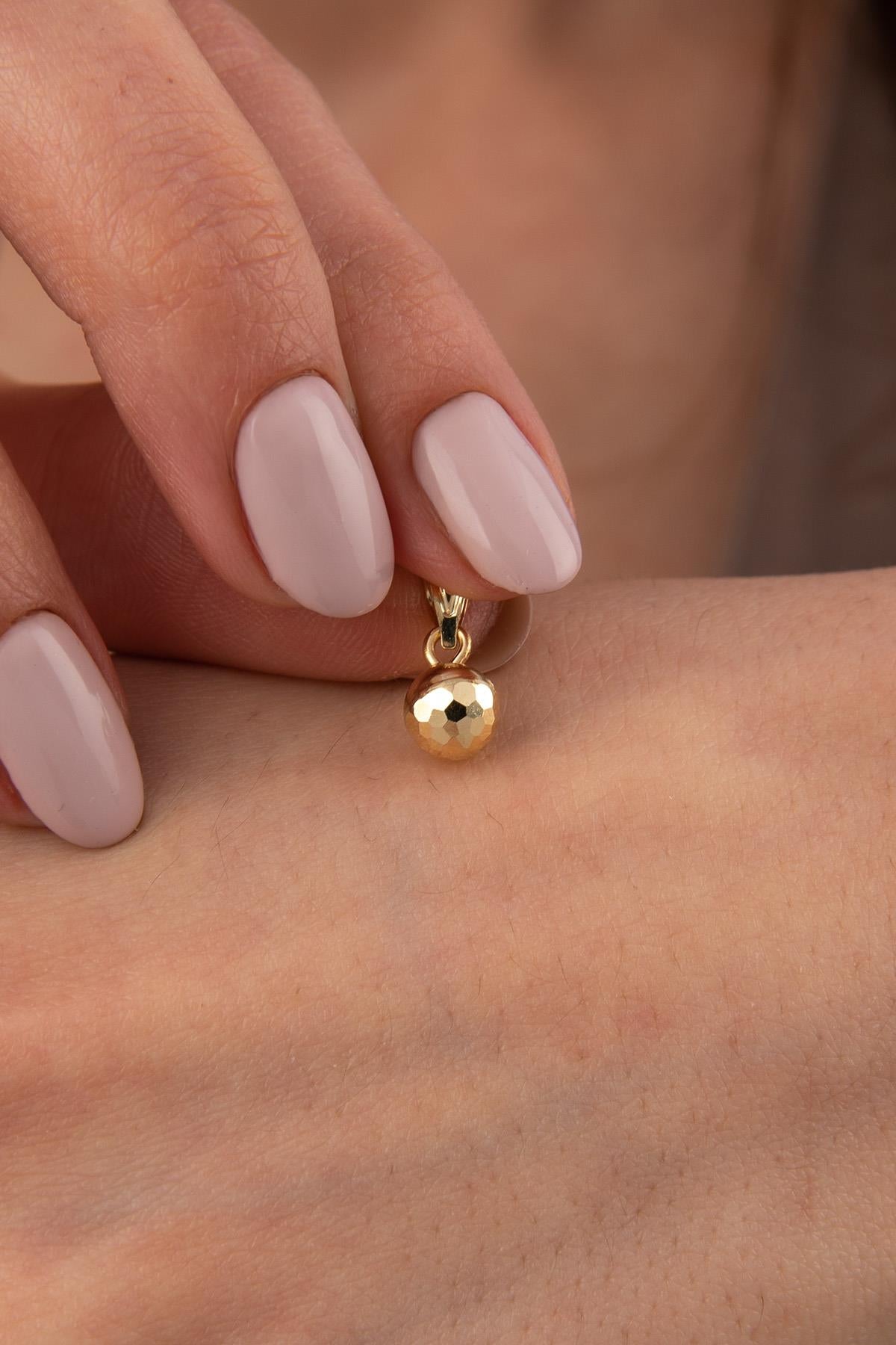 14K Gold Disco Ball Charm ( Small )