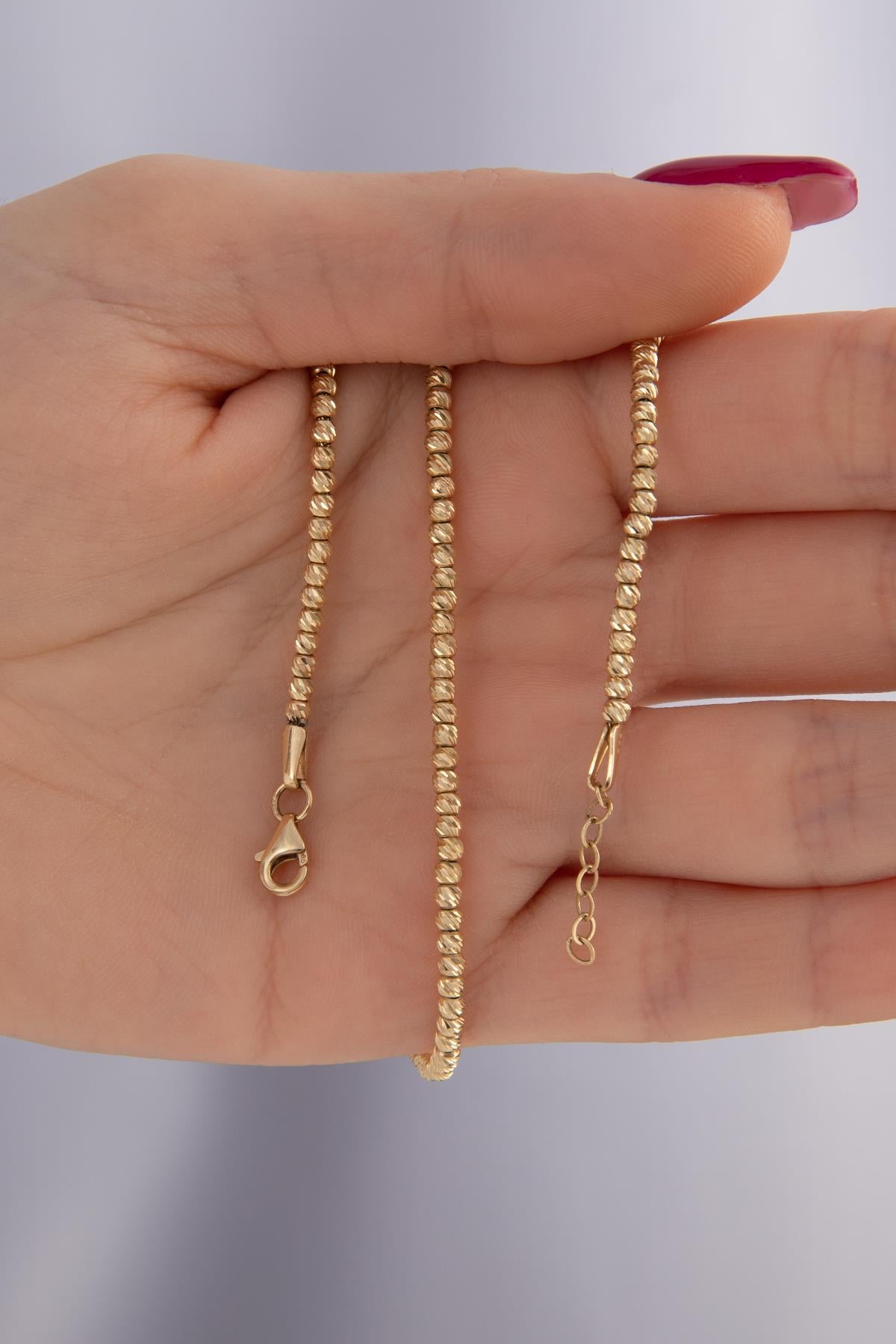 14K Gold Dorica Ball Beaded Chain