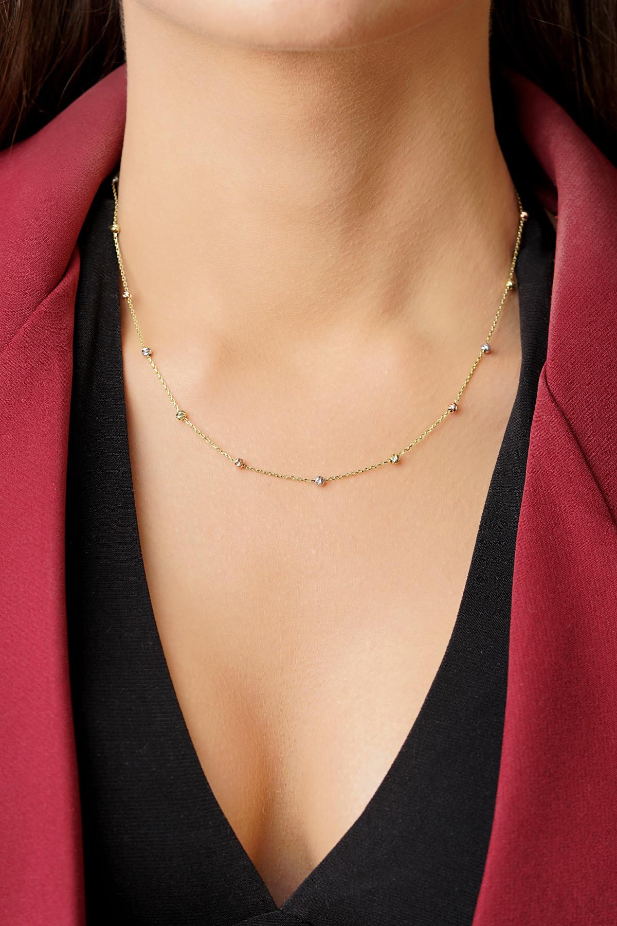 14K Gold Dorica Ball Necklace