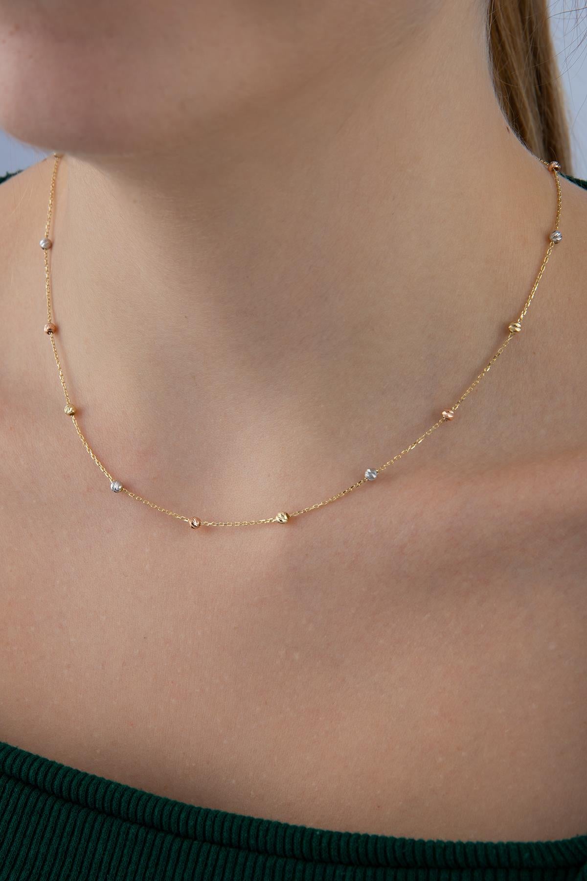 14K Gold Dorica Ball Necklace