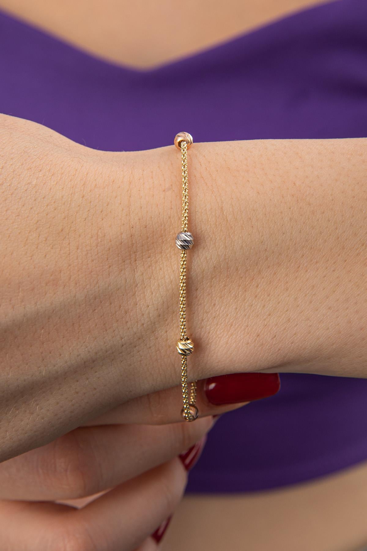 14K Gold Dorica Popcorn Bracelet