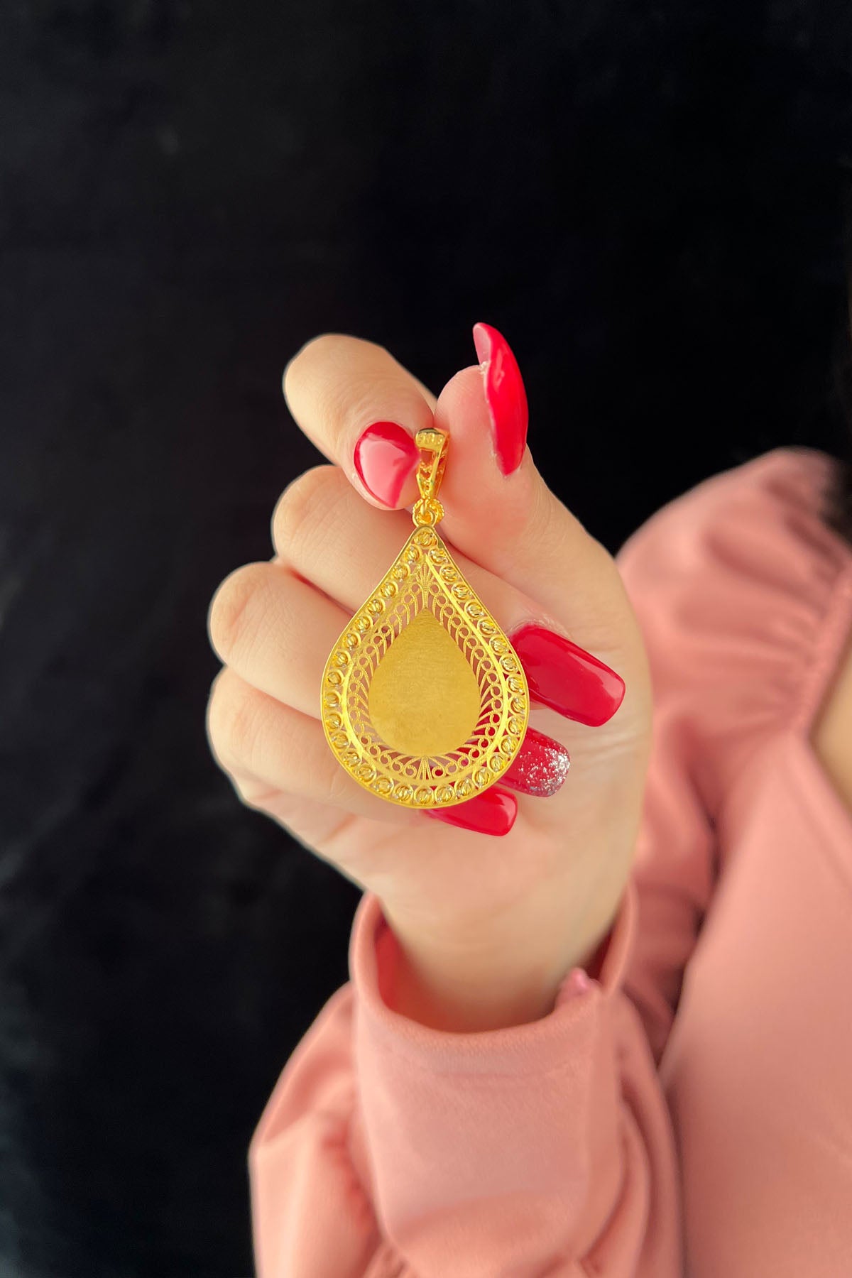 14K Gold Dorica Tugra Charm