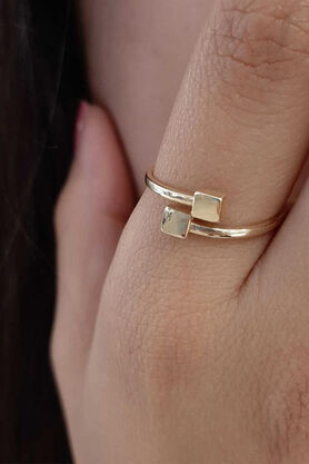 14K Gold Double Square Ring
