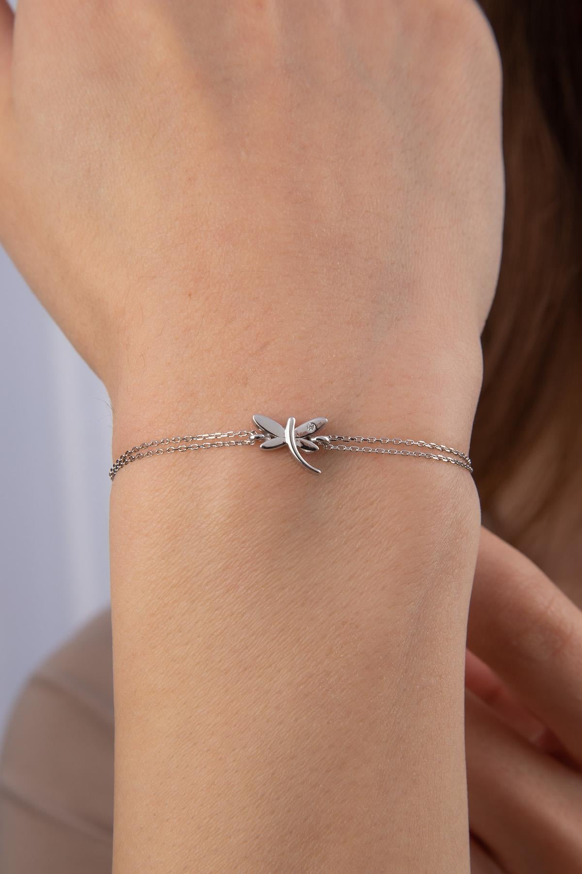 14K Solid Gold Dragonfly Bracelet