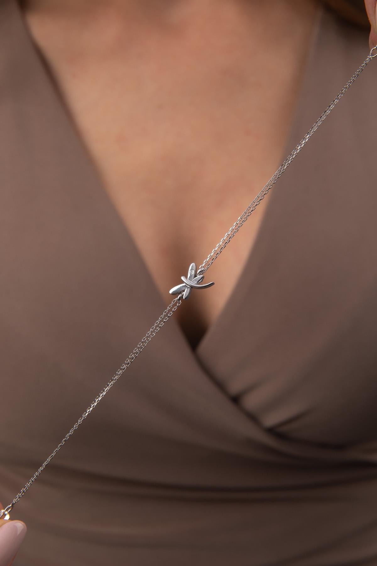 14K Solid Gold Dragonfly Bracelet