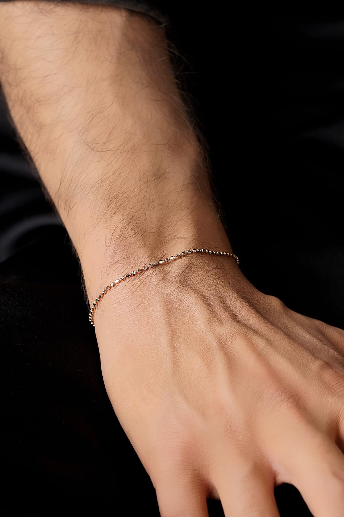 14K Solid Gold Elegant Dorica Ball Bracelet