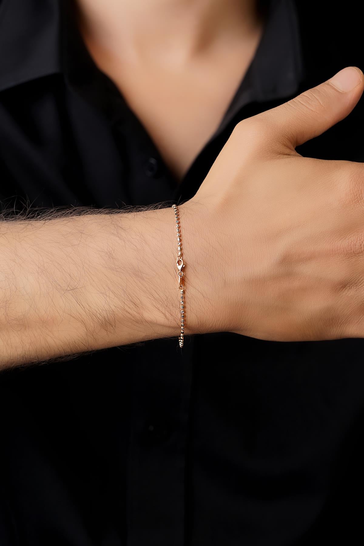 14K Solid Gold Elegant Dorica Ball Bracelet