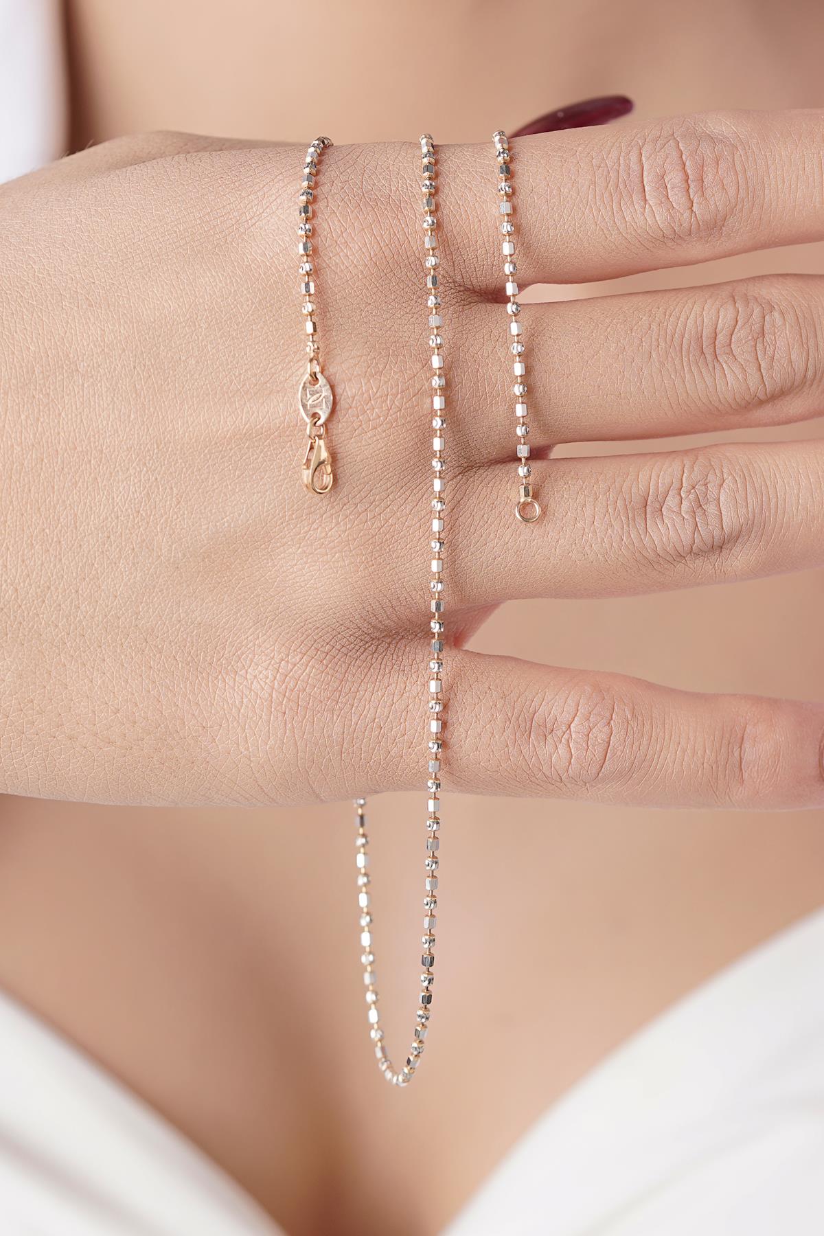 14K Gold Elegant Dorica Ball Chain