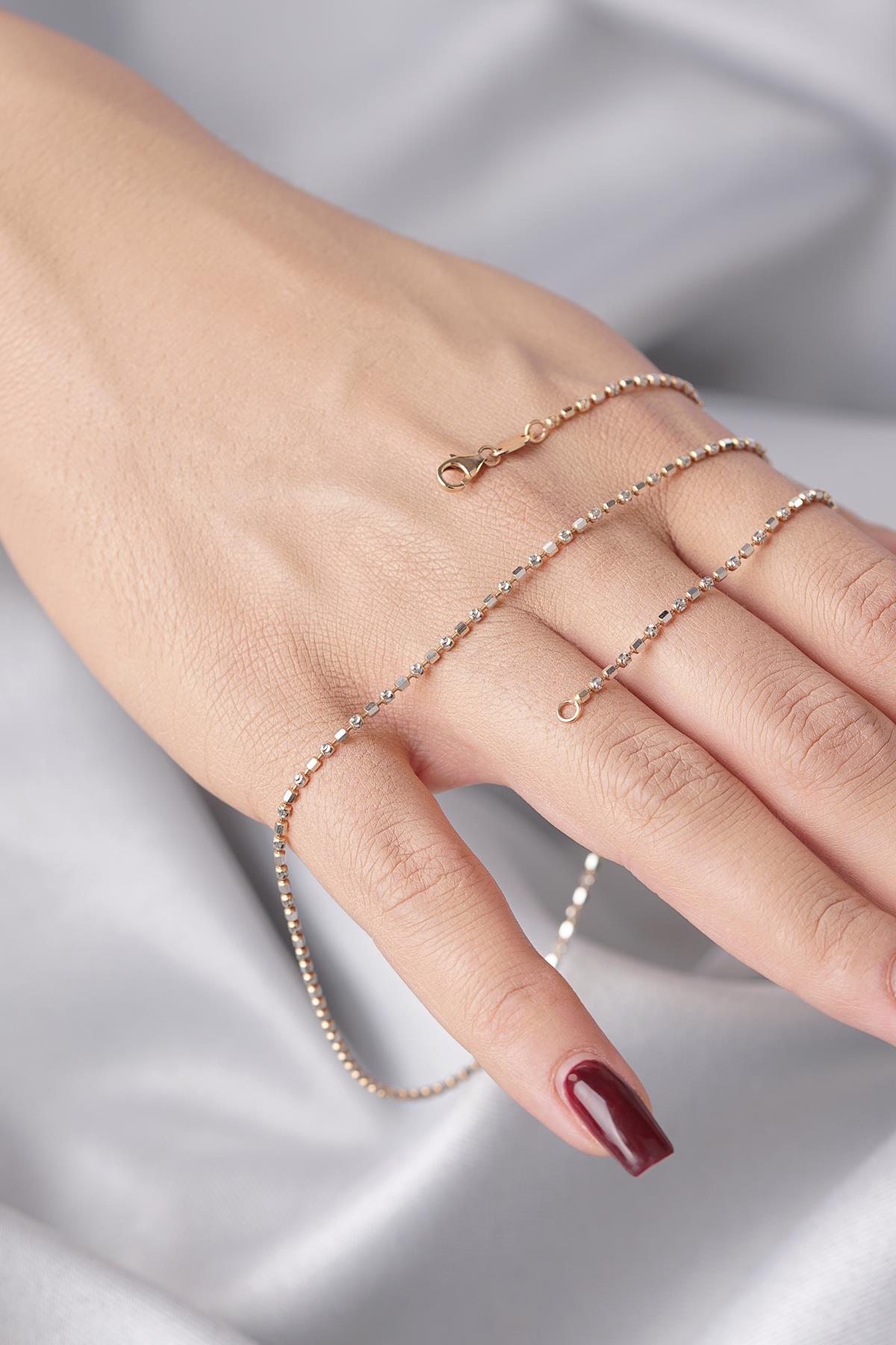 14K Gold Elegant Dorica Ball Chain