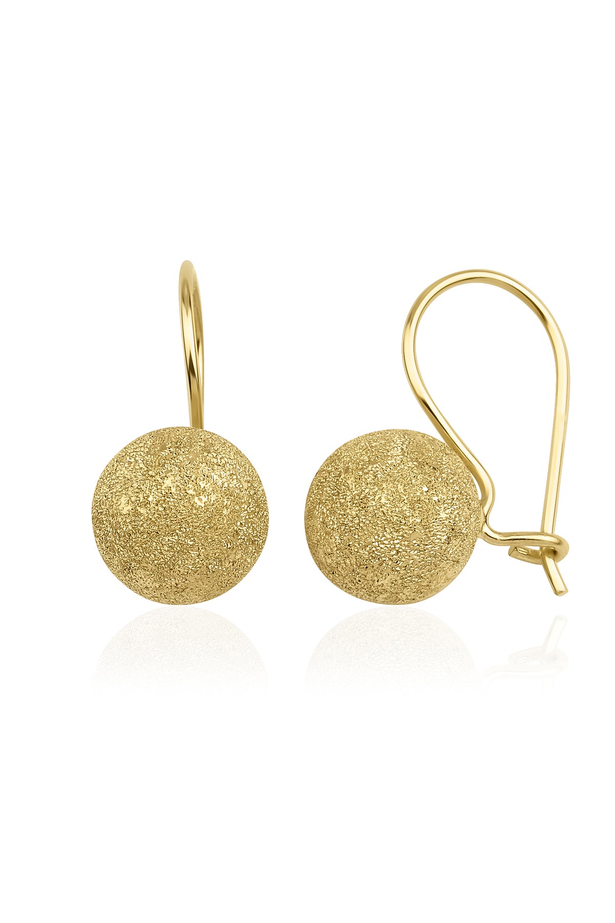 14K Gold Euroball Earrings